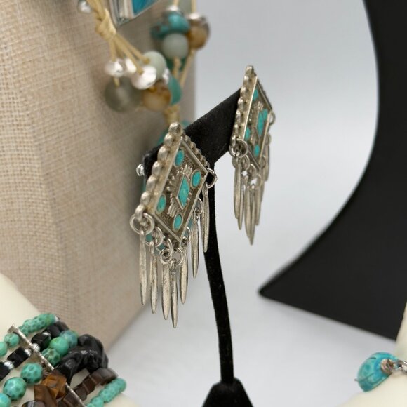 Chico's Costume Jewelry Lot Faux Turquoise Beaded Necklaces Layering Pieces - Picture 11 of 16